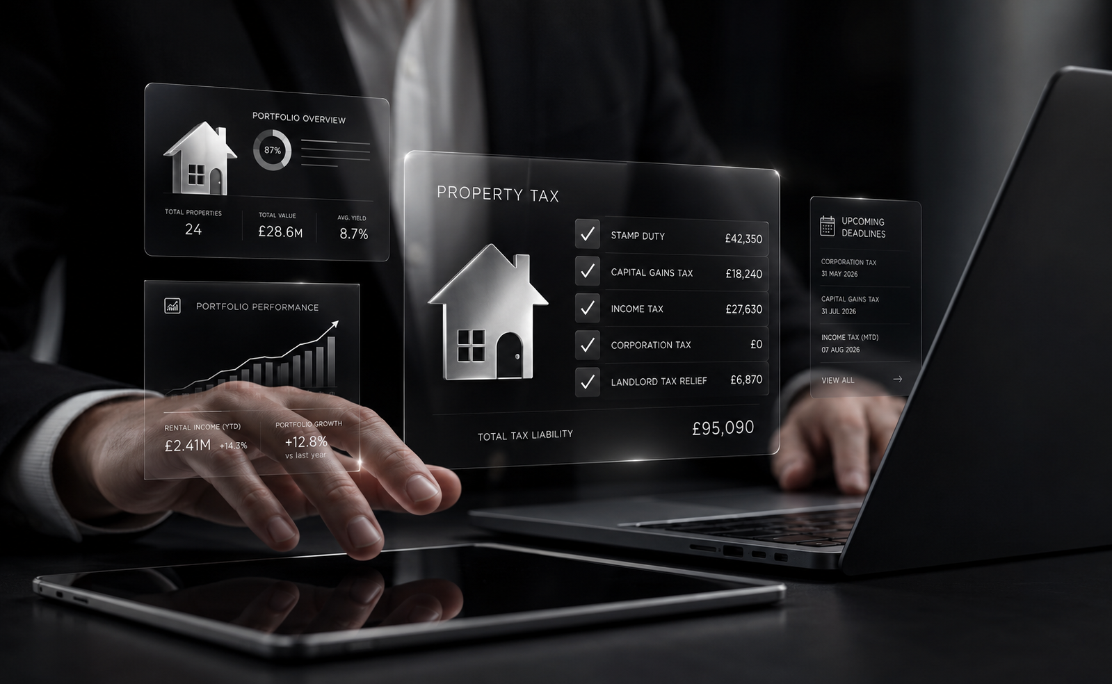 UK property market intelligence dashboard showing regional performance data