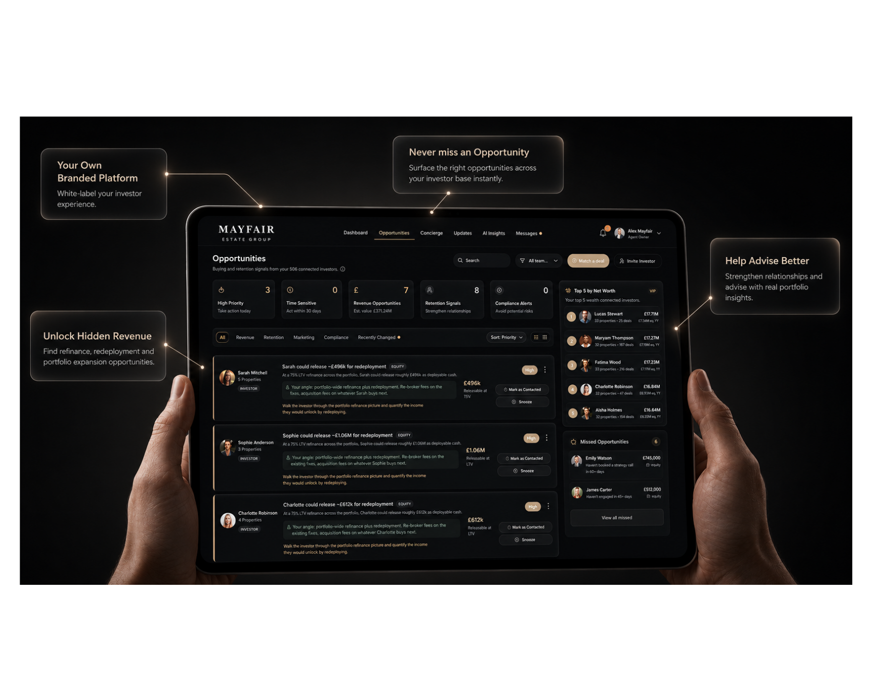 Proxera agent dashboard on iPad